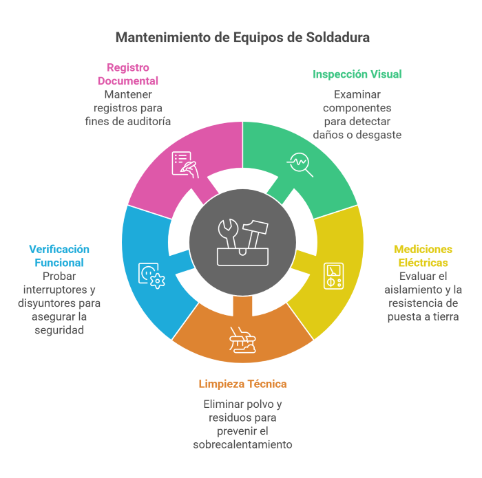 Mantenimiento preventivo de equipos eléctricos de soldadura