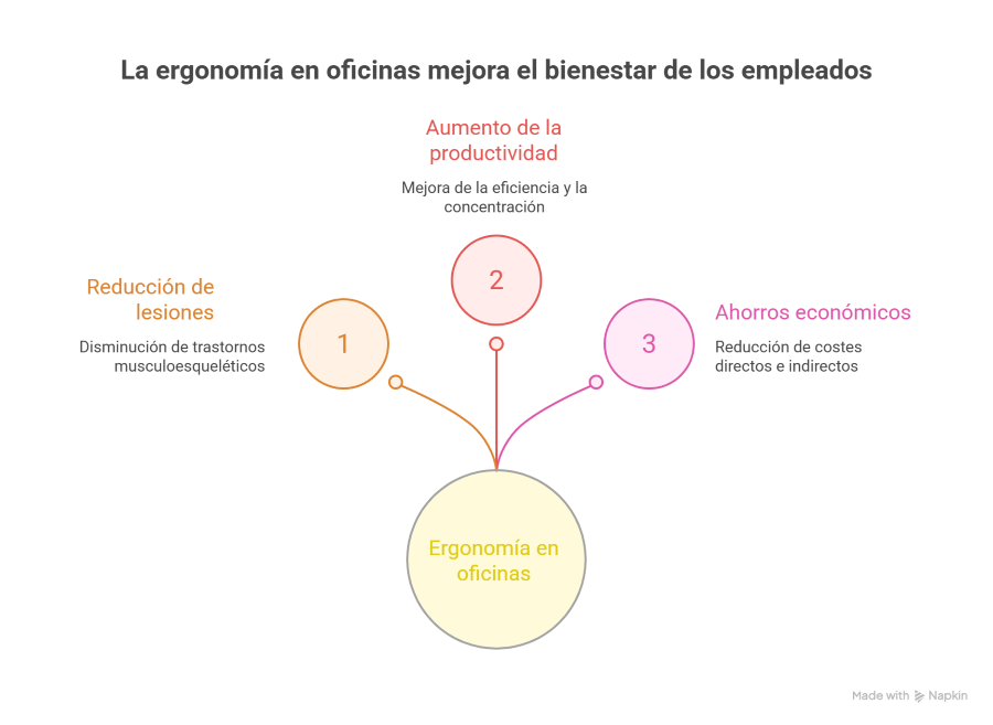Beneficios de la prevención ergonómica en oficinas
