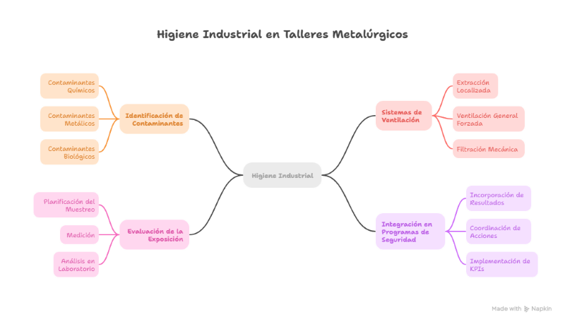 Higiene industrial y control de contaminantes en talleres metalúrgicos