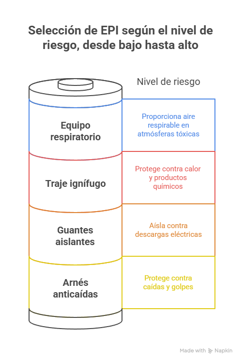 Selección y mantenimiento de EPI según riesgo identificado