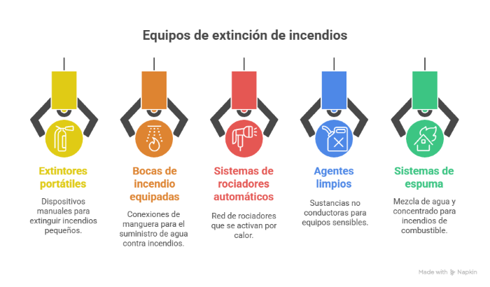 Equipos de extinción y control de incendios - visual selection