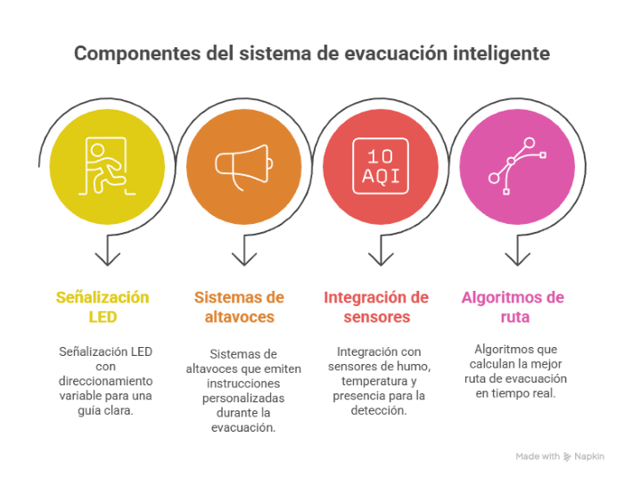 Sistemas de evacuación inteligente y guiado dinámico - visual selection